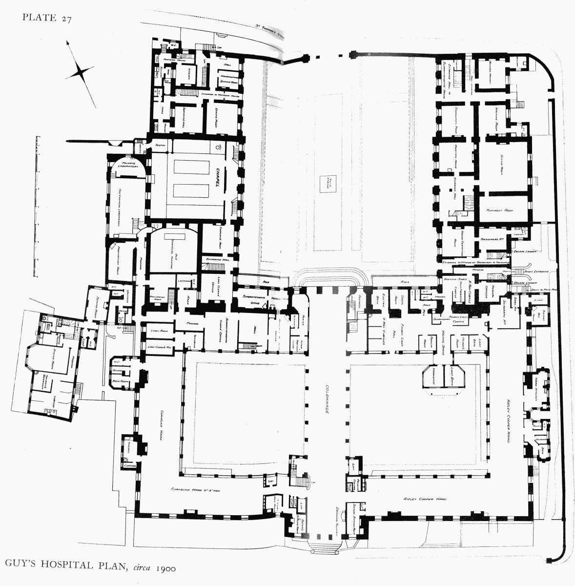 Plate 27 Guy's Hospital. Plan, c.1900 British History