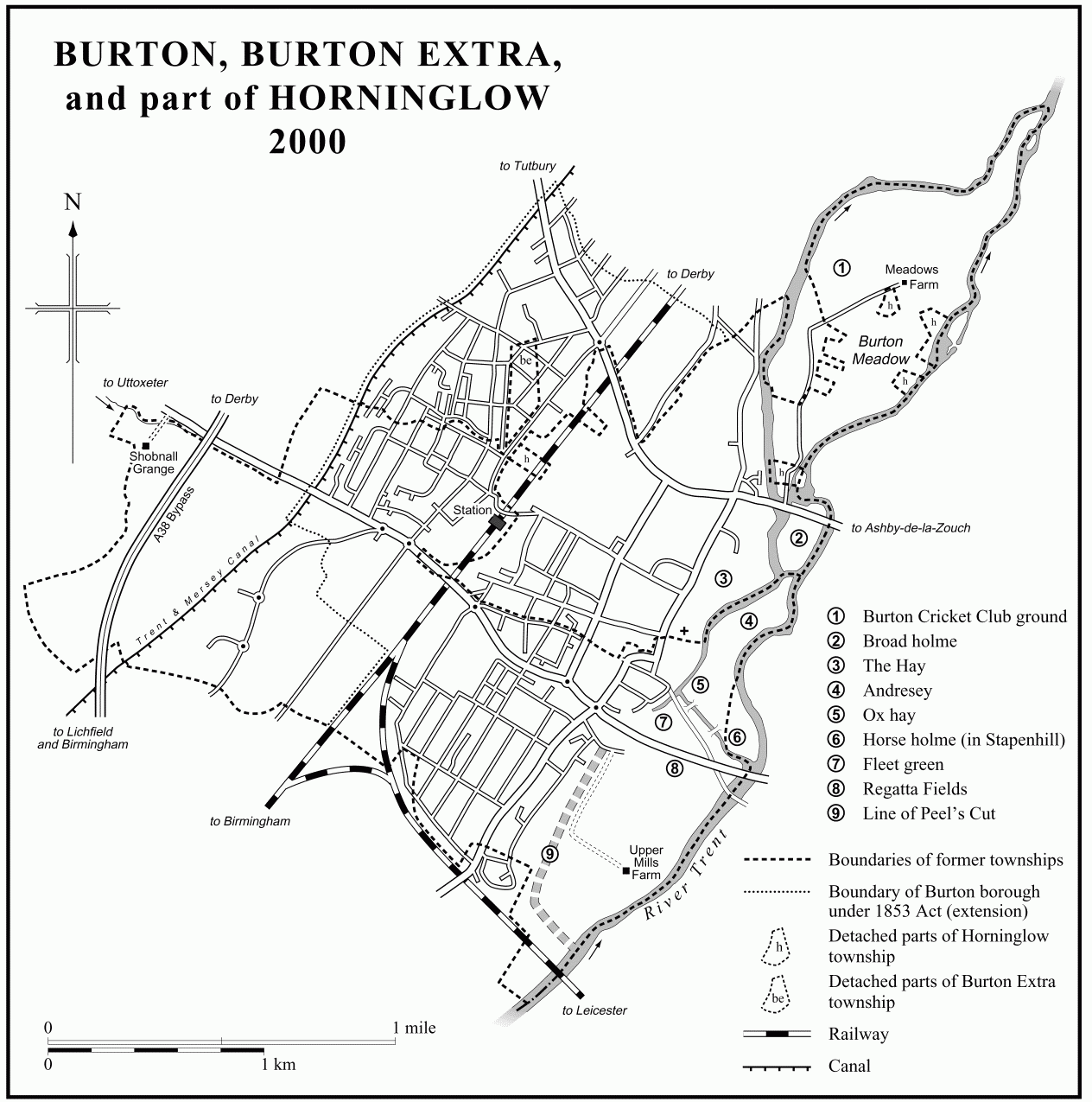 OLD ORDNANCE SURVEY MAP BURTON ON TRENT N 1882 HOLY TRINITY CHURCH LITTLE BURTON 