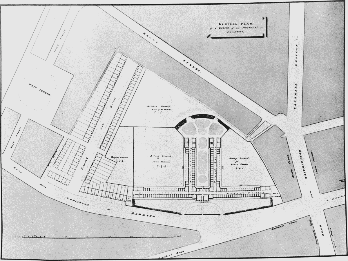 Plate 38 Gandy's plan for Bethlem Hospital, 1810