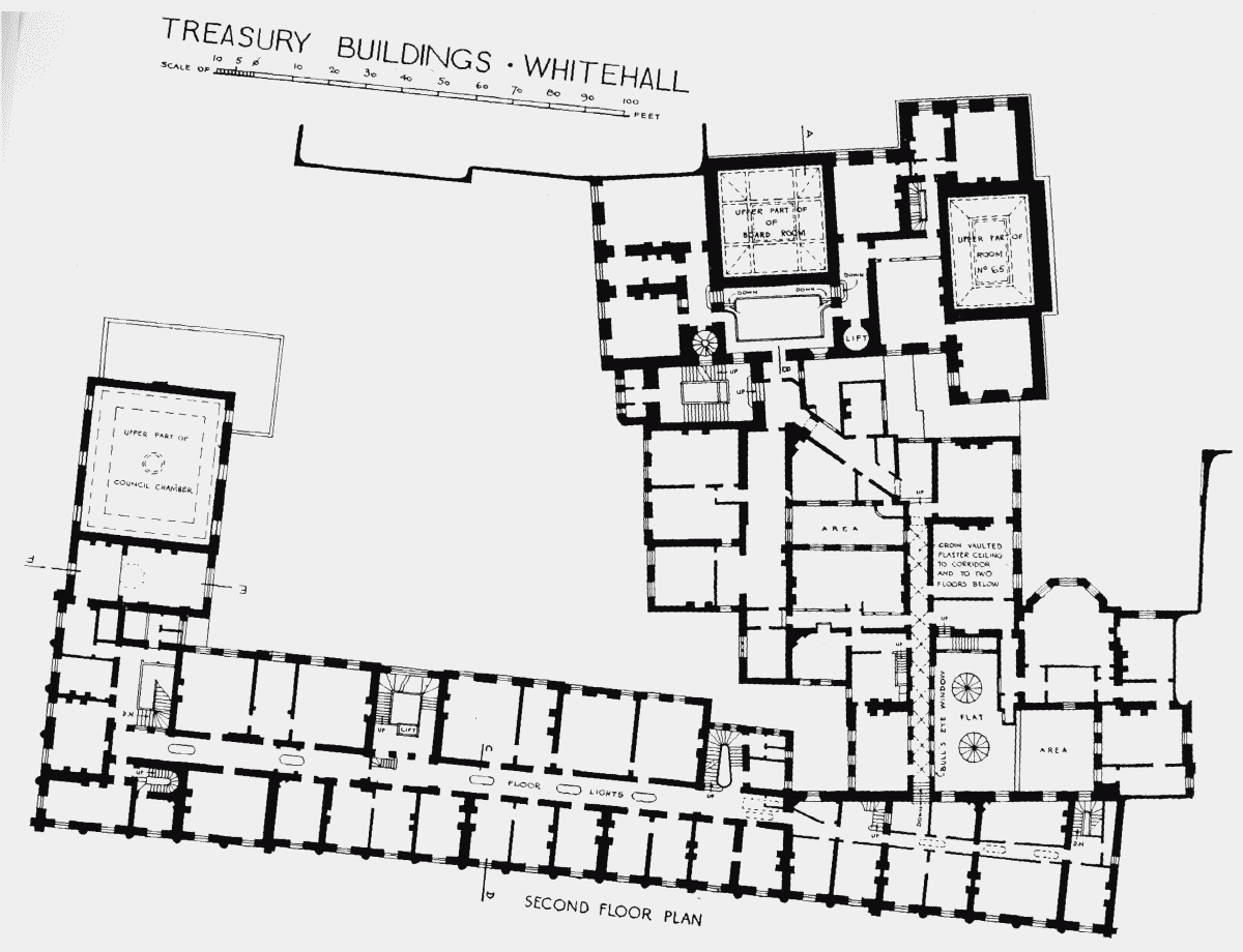 Plate 84 Treasury Buildings, secondfloor plan British