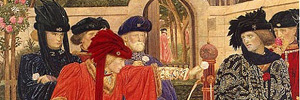 "Plucking the Red and White Roses in the Old Temple Gardens" by Henry Payne